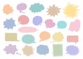 Pale colored speech bubbles collection. Vector illustration.